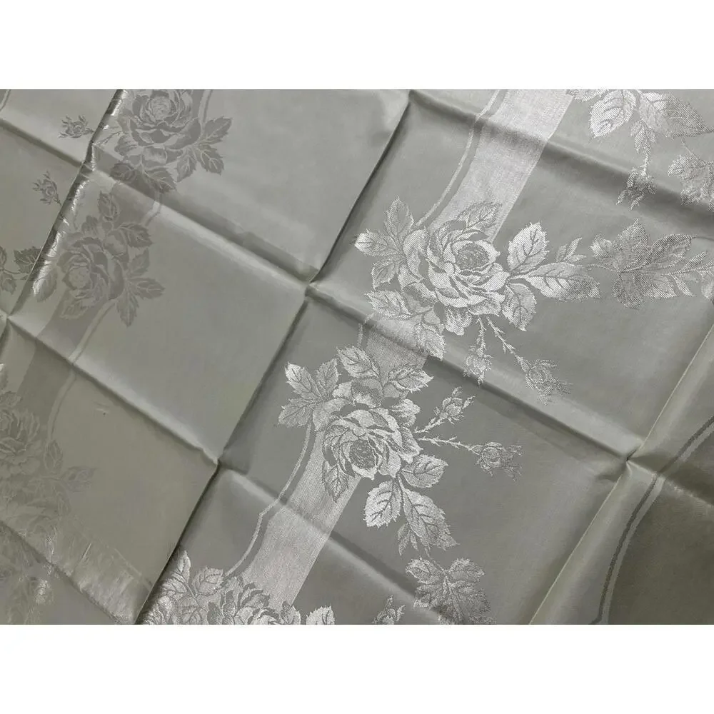 New VTG Mint Green Monogrammed J Linen Tablecloth & 6 Napkins Set Cottagecore